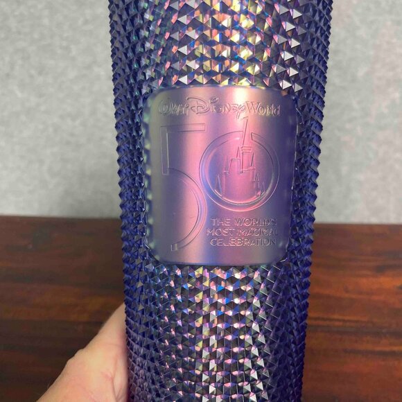 STARBUCKS DISNEY 50th Celebration Blue Iridescent 24oz Tumbler - Picture 2 of 7
